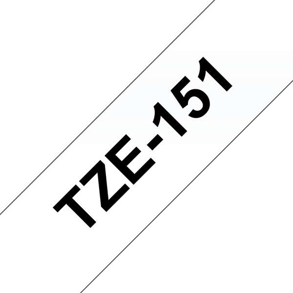 Brother TZe151 Cinta Laminada Generica de Etiquetas - Texto negro sobre fondo transparente - Ancho 24mm x 8 metros Brother TZe151 Cinta Laminada Generica de Etiquetas - Texto negro sobre fondo transparente - Ancho 24mm x 8 metros
