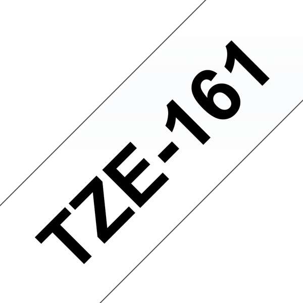 Brother TZe161 Cinta Laminada Generica de Etiquetas - Texto negro sobre fondo transparente - Ancho 36mm x 8 metros Brother TZe161 Cinta Laminada Generica de Etiquetas - Texto negro sobre fondo transparente - Ancho 36mm x 8 metros