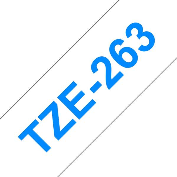 Brother TZe263 Cinta Laminada Generica de Etiquetas - Texto azul sobre fondo blanco - Ancho 36mm x 8 metros Brother TZe263 Cinta Laminada Generica de Etiquetas - Texto azul sobre fondo blanco - Ancho 36mm x 8 metros