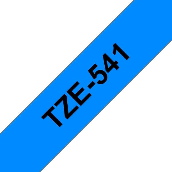 Brother TZe541 Cinta Laminada Generica de Etiquetas - Texto negro sobre fondo azul - Ancho 18mm x 8 metros Brother TZe541 Cinta Laminada Generica de Etiquetas - Texto negro sobre fondo azul - Ancho 18mm x 8 metros