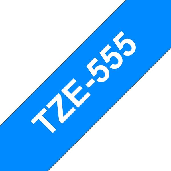 Brother TZe555 Cinta Laminada Generica de Etiquetas - Texto blanco sobre fondo azul - Ancho 24mm x 8 metros Brother TZe555 Cinta Laminada Generica de Etiquetas - Texto blanco sobre fondo azul - Ancho 24mm x 8 metros