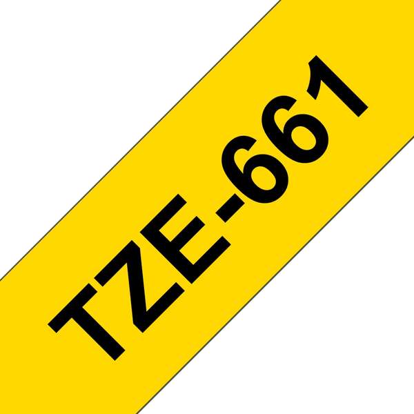 Brother TZe661 Cinta Laminada Generica de Etiquetas - Texto negro sobre fondo amarillo - Ancho 36mm x 8 metros Brother TZe661 Cinta Laminada Generica de Etiquetas - Texto negro sobre fondo amarillo - Ancho 36mm x 8 metros