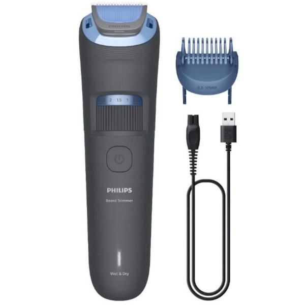 Philips BT3617/15 Recortadora de Barba Series 3000 - Cuchillas Autoafilables con Puntas Redondeadas - 20 Posiciones 0.5?10mm con Dial de Precision - Tecnologia Lift & Trim para Recorte Uniforme - 60min de Uso Inalambrico