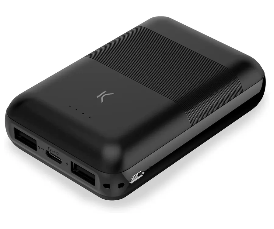 Ksix Mini Bateria Externa/Power Bank 10000mAh - Carga Simultanea - 1x USB-A , 1x USB-C