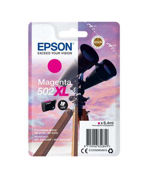 Epson 502XL Magenta Cartucho de Tinta Original - C13T02W34010 Epson 502XL Magenta Cartucho de Tinta Original - C13T02W34010