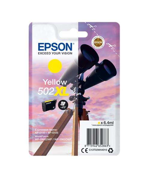 Epson 502XL Amarillo Cartucho de Tinta Original - C13T02W44010 Epson 502XL Amarillo Cartucho de Tinta Original - C13T02W44010
