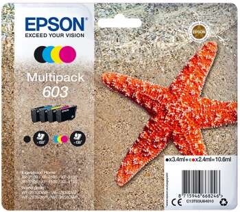 Epson 603 Pack de 4 Cartuchos de Tinta Originales - C13T03U64010 Epson 603 Pack de 4 Cartuchos de Tinta Originales - C13T03U64010