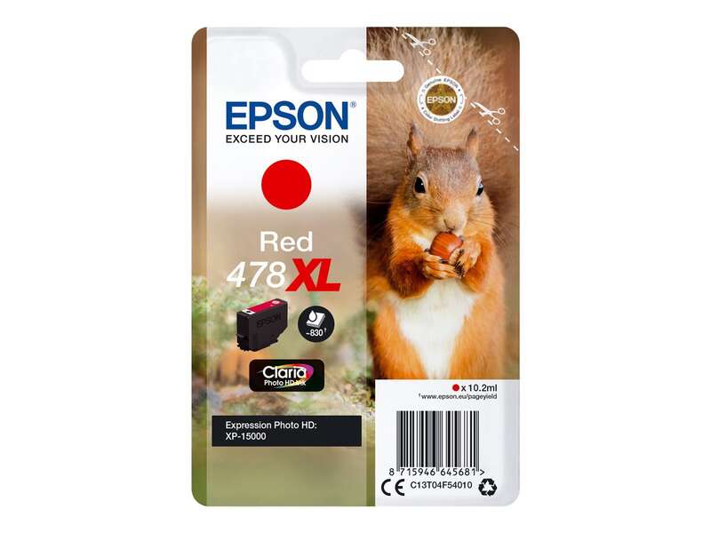 Epson 478XL Rojo Cartucho de Tinta Original - C13T04F54010 Epson 478XL Rojo Cartucho de Tinta Original - C13T04F54010