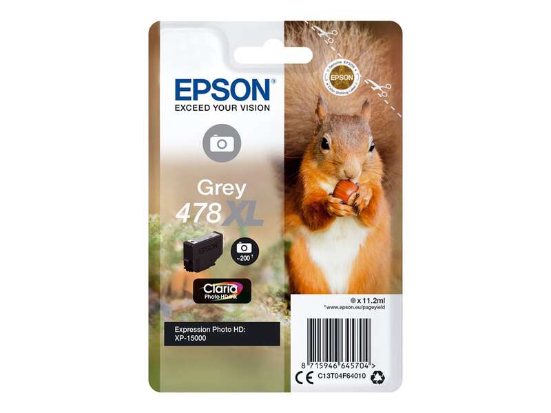 Epson 478XL Gris Cartucho de Tinta Original - C13T04F64010 Epson 478XL Gris Cartucho de Tinta Original - C13T04F64010