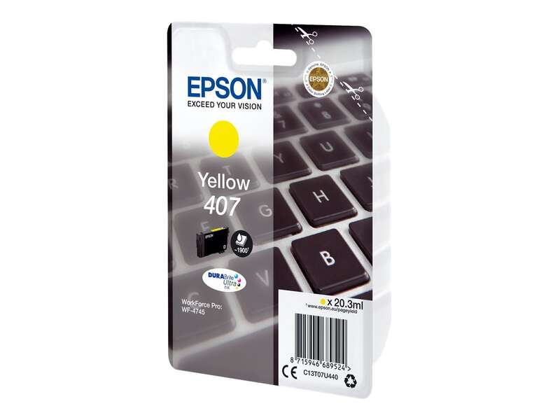 Epson 407 Amarillo Cartucho de Tinta Original - C13T07U440 Epson 407 Amarillo Cartucho de Tinta Original - C13T07U440