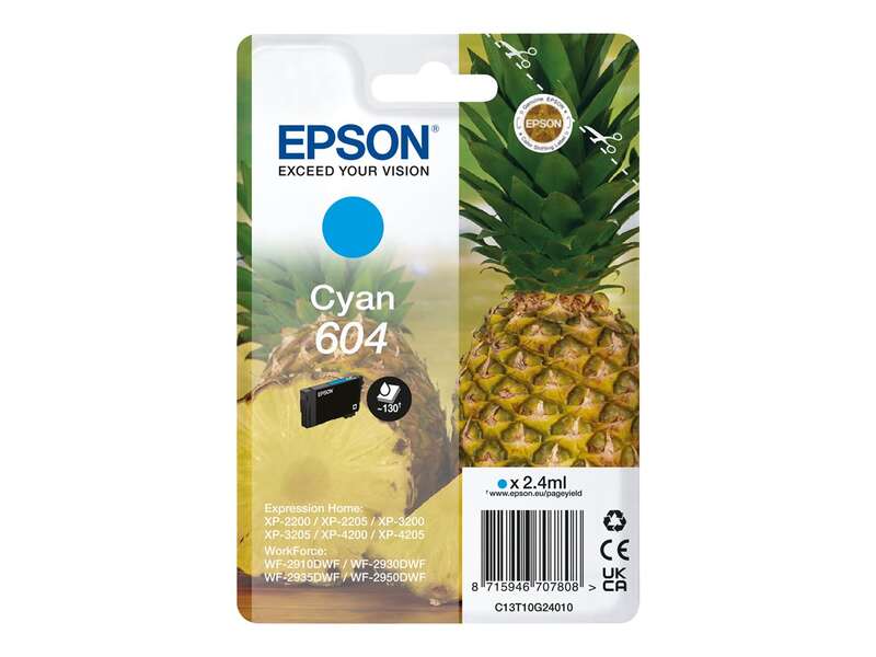 Epson 604 Cyan Cartucho de Tinta Original - C13T10G24010 Epson 604 Cyan Cartucho de Tinta Original - C13T10G24010