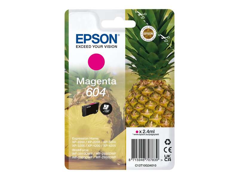 Epson 604 Magenta Cartucho de Tinta Original - C13T10G34010 Epson 604 Magenta Cartucho de Tinta Original - C13T10G34010