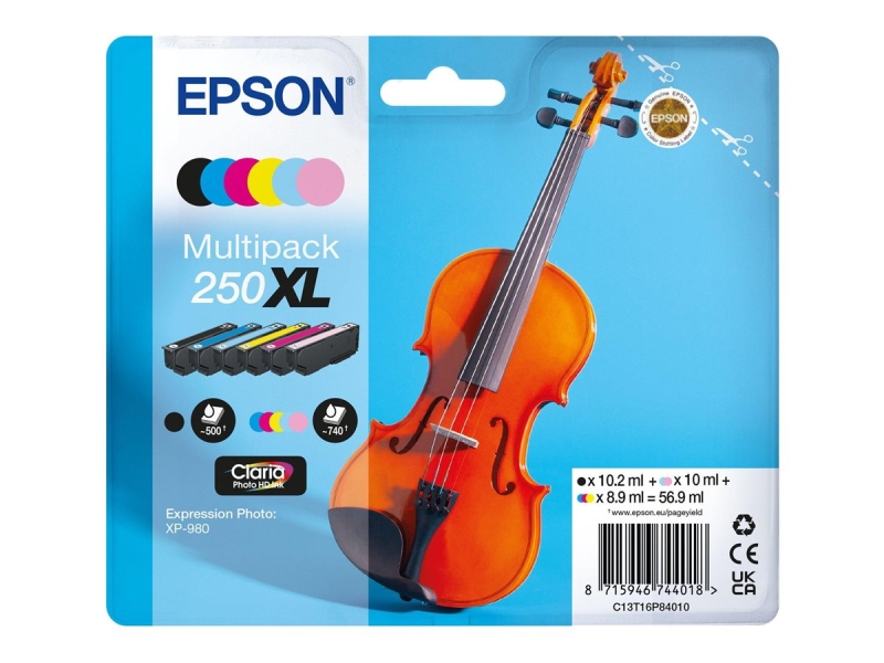 Epson 250XL Pack de 6 Cartuchos de Tinta Originales - C13T16P84010 Epson 250XL Pack de 6 Cartuchos de Tinta Originales - C13T16P84010
