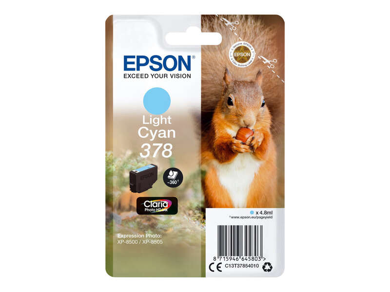 Epson 378 Cyan Light Cartucho de Tinta Original - C13T37854010 Epson 378 Cyan Light Cartucho de Tinta Original - C13T37854010
