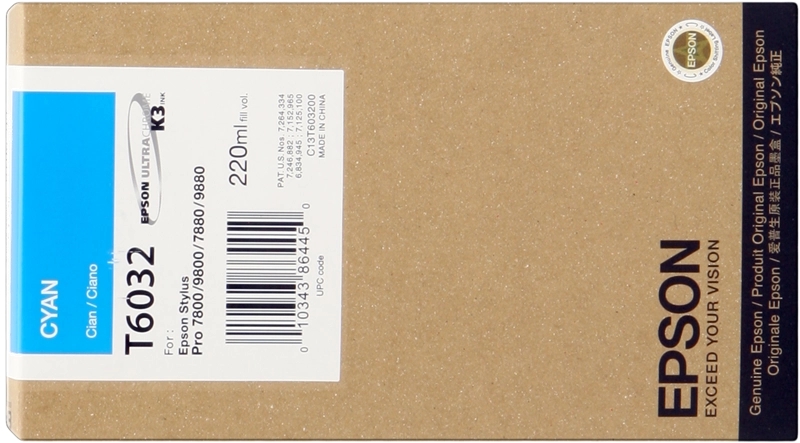 Epson T6032 Cyan Cartucho de Tinta Original - C13T603200