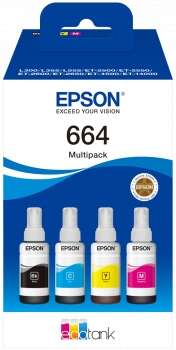 Epson 664 Pack de 4 Botellas de Tinta Originales C13T664640 Epson 664 Pack de 4 Botellas de Tinta Originales C13T664640