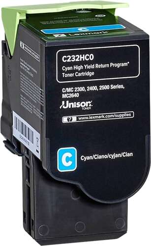Lexmark C2325/C2425/C2535/MC2325/MC2425/MC2535/MC2640 Cyan Cartucho de Toner Original - C232HC0 Lexmark C2325/C2425/C2535/MC2325/MC2425/MC2535/MC2640 Cyan Cartucho de Toner Original - C232HC0