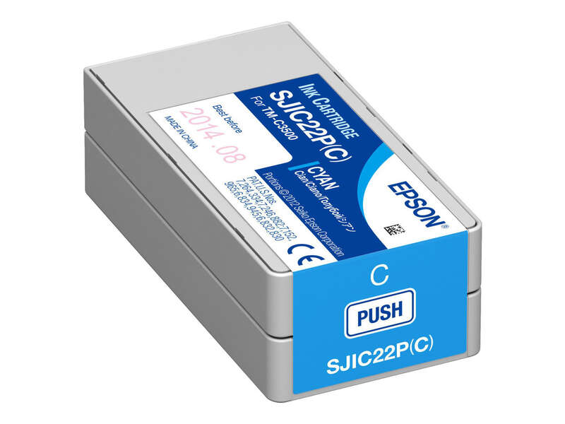 Epson SJIC22P Cyan Cartucho de Tinta Original - C33S020602/SJIC22P(C) Epson SJIC22P Cyan Cartucho de Tinta Original - C33S020602/SJIC22P(C)