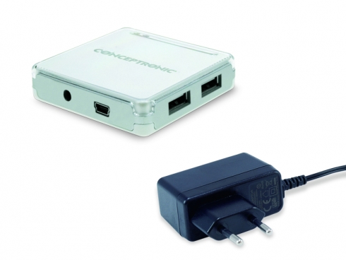 Conceptronic Hub Extensor de 7 Puertos USB-A 2.0 - 480Mbps - Blanco