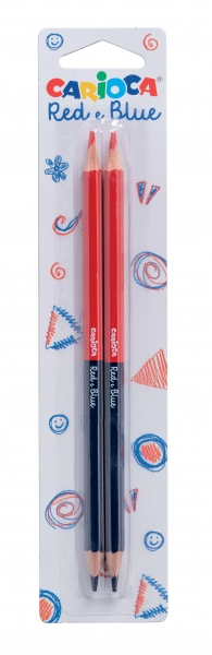 Carioca Blister 2 Lapices - Cuerpo Lacado Hexagonal - Mina de Ø 3.5mm - Color Azul/Rojo