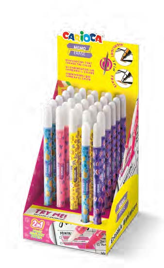 Carioca Memo Erase 2 en 1 Expositor con 25 Rotuladores +2 para Probar - Una Punta Subraya y la otra Borra el Color - Colores Surtidos Carioca Memo Erase 2 en 1 Expositor con 25 Rotuladores +2 para Probar - Una Punta Subraya y la otra Borra el Color - Colores Surtidos