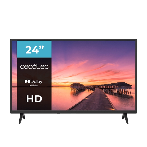 Cecotec 0 Series 0024 Televisor Smart TV de 24\" LED con Resolucion HD - Pantalla LED 24\" - Sonido Dolby - Memoria Flash - Conexiones HDMI y USB - Color Negro