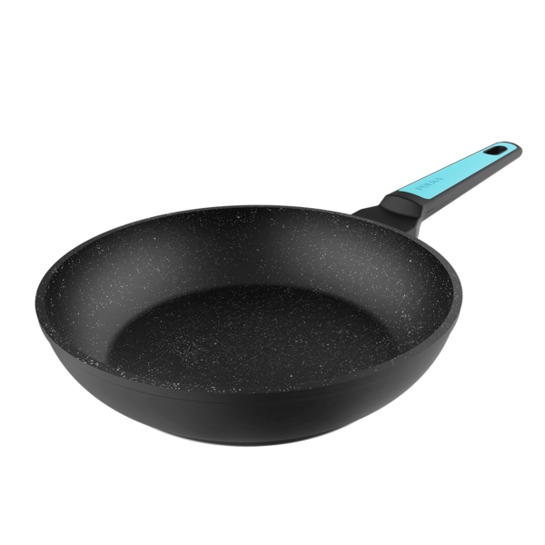 Cecotec Polka Platinum Thunder Sarten de Aluminio Forjado de 24cm - Revestimiento Teflon Antiadherente - Apto para Lavavajillas - Compatible con Induccion - Fondo de 6 Capas - Color Negro y Azul