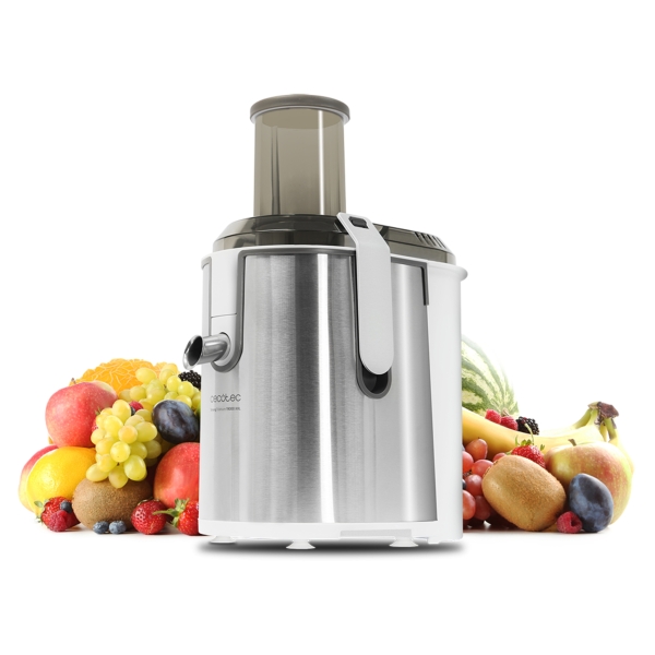 Cecotec StrongTitanium 19000 XXL Licuadora Orbital - 2000W - 19000rpm - Deposito de 2L - Jarra de Zumo 950ml - Boquilla Antigoteo - Base Antideslizante - Entrada XXL de 75mm - Color Acero y Blanco Cecotec StrongTitanium 19000 XXL Licuadora Orbital - 2000W - 19000rpm - Deposito de 2L - Jarra de Zumo 950ml - Boquilla Antigoteo - Base Antideslizante - Entrada XXL de 75mm - Color Acero y Blanco