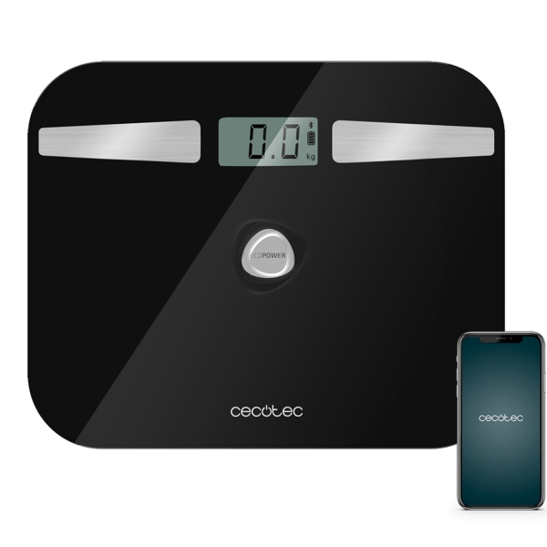 Cecotec Surface Precision 10200 Smart Healthy Black Bascula Corporal hasta 180kg - Energia sin Pilas - Bluetooth - 4 Sensores - Cristal Templado - Patas Antideslizantes - Autoapagado - Color Negro Cecotec Surface Precision 10200 Smart Healthy Black Bascula Corporal hasta 180kg - Energia sin Pilas - Bluetooth - 4 Sensores - Cristal Templado - Patas Antideslizantes - Autoapagado - Color Negro
