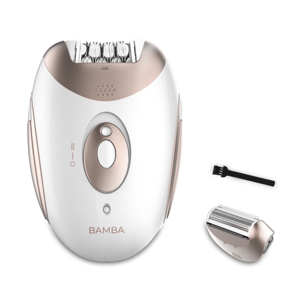Cecotec Bamba SkinCare Depil-Action Depiladora de Arranque Inalambrica - Uso con y sin Cable - Bateria 700mAh - 40min de Uso Continuo - 2 Velocidades - 2 Cabezales Intercambiables - Color Blanco