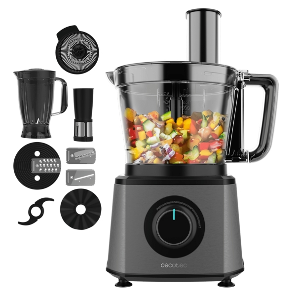 Cecotec FoodProcessor Paprika 2000 Full Procesador de Alimentos - 2000W - Bowl de 3.5L - Jarra de 1.8L - Filtro - Exprimidor - Discos y Cuchillas Variados - Velocidad Variable - Color Gris y Negro Cecotec FoodProcessor Paprika 2000 Full Procesador de Alimentos - 2000W - Bowl de 3.5L - Jarra de 1.8L - Filtro - Exprimidor - Discos y Cuchillas Variados - Velocidad Variable - Color Gris y Negro