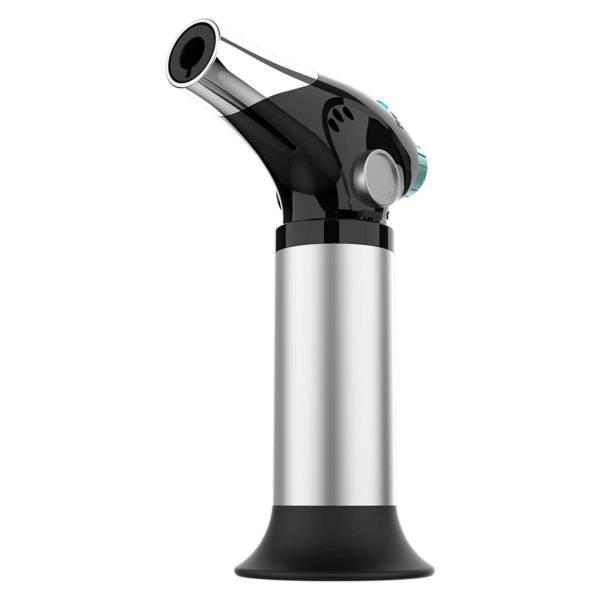 Cecotec Polka Flame-Cook 1000 Steel Soplete de Cocina - Alcanza 1300°C - Regulador de Llama - Bloqueo de Seguridad - Compacto - Recetario - Espatula y Pincel - Facil de Usar - Color Negro y Plata