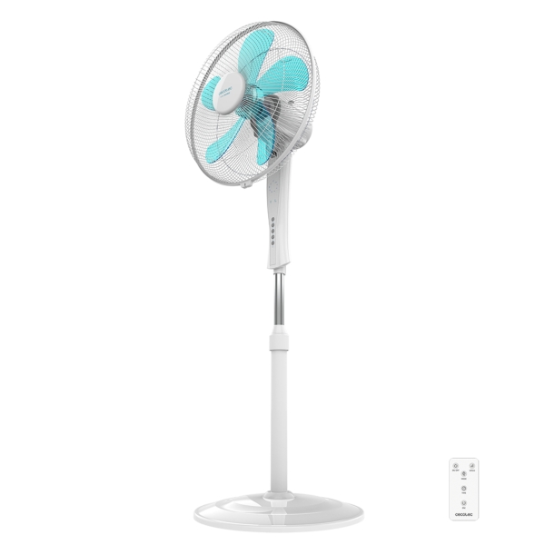 Cecotec EnergySilence 530 Power Connected Ventilador de Pie con 5 Aspas - 50W - Motor de Cobre - Diametro de 40cm - 3 Velocidades - Temporizador - Oscilacion Automatica - Color Blanco