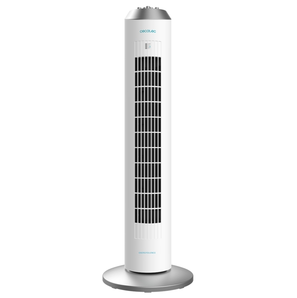 Cecotec EnergySilence 8090 Skyline Ventilador de Torre de 33\" de Altura - 60W - Funcionamiento Silencioso - 3 Velocidades - Temporizador Programable - Oscilante - Color Blanco