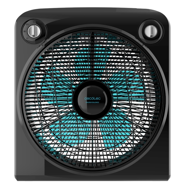 Cecotec EnergySilence 6000 Power Box Ventilador de Suelo con 5 Aspas - 50W - Silencioso - Multidireccional - Temporizador - 3 Velocidades - Diametro 30cm - Compacto y Portatil - Color Negro