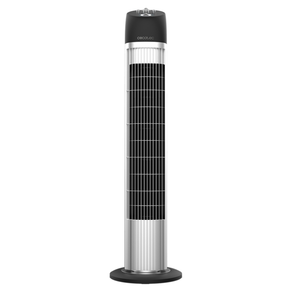 Cecotec EnergySilence 850 SkyLine Ventilador de Torre de 33\" de Altura - 45W - Motor de Cobre - 3 Velocidades - Oscilacion de 70º - Temporizador - Asa de Transporte - Color Negro y Plata