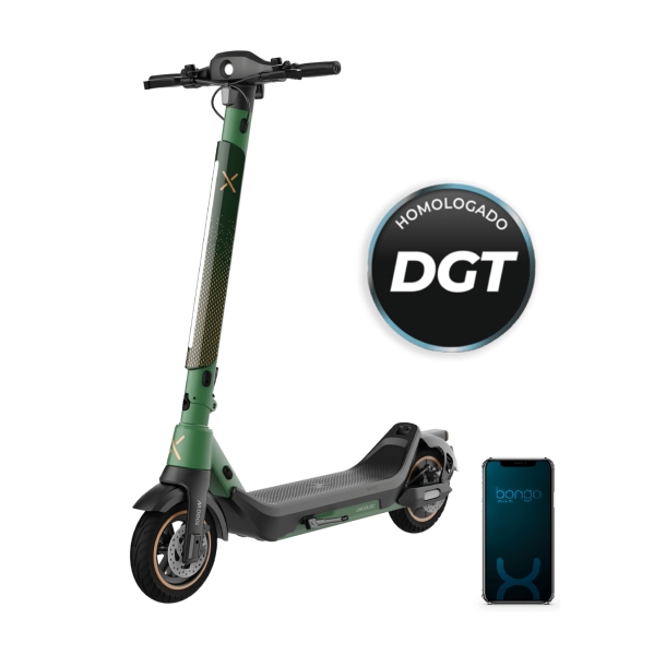 Cecotec Bongo Serie X65 Connected Patinete Electrico - 1000W - Autonomia 65km - Sistema S-Driving - Frenado Triple - Ruedas 10” - App para Mantenimiento - Velocidad 25km/h - Color Negro y Verde