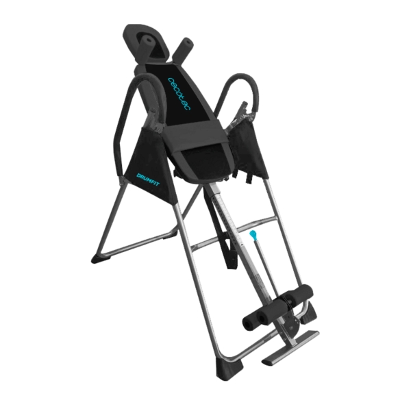Cecotec Drumfit Inversion 1800 Tabla de Inversion - Soporta hasta 120kg - Incluye Accesorios - Plegable - Altura Ajustable - Varios Niveles - Color Negro