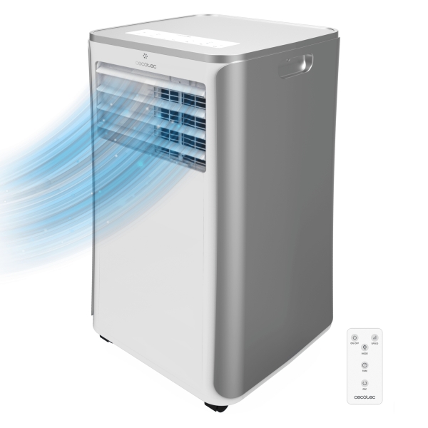 Cecotec ForceClima 9100 Aire Acondicionado Portatil - 1010W - 2250 Frigorias - Capacidad 9000 BTU - Silencioso - Cobertura hasta 25m2 - 4 Modos - Gas Ecologico R-290 - Color Gris y Blanco