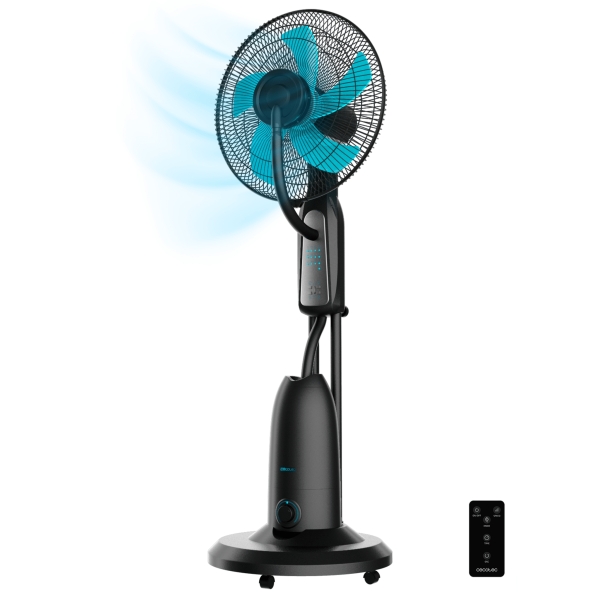 Cecotec EnergySilence 490 Freshessence Ventilador Nebulizador - 90W - Tanque de 2.8L - 5 Aspas de 40cm - Oscilacion Automatica - Temporizador - 3 Velocidades y Modos - Control Remoto - Color Negro