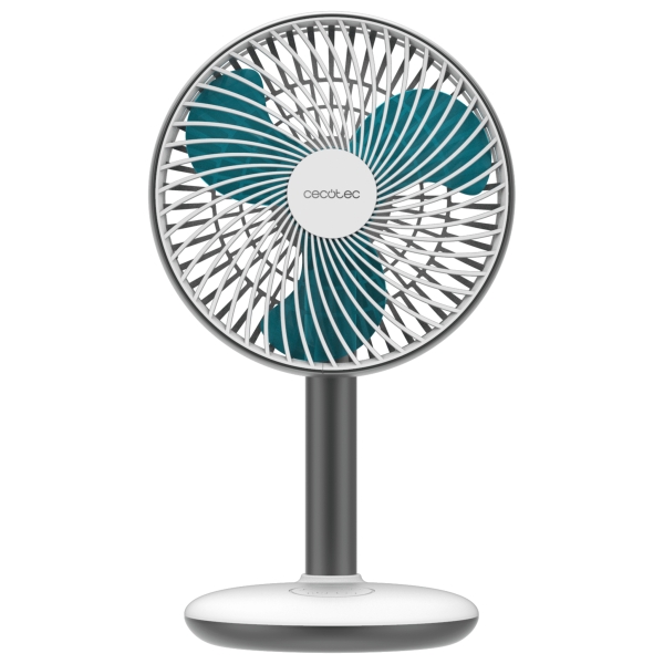Cecotec EnergySilence 4000 Portable Desk Ventilador de Sobremesa Inalabrico - 4000mAh - Tactil - 4 Velocidades - Inclinacion Ajustable - Modo Brisa Natural - Cable - Diametro de 6\" - Color Blanco y Gris