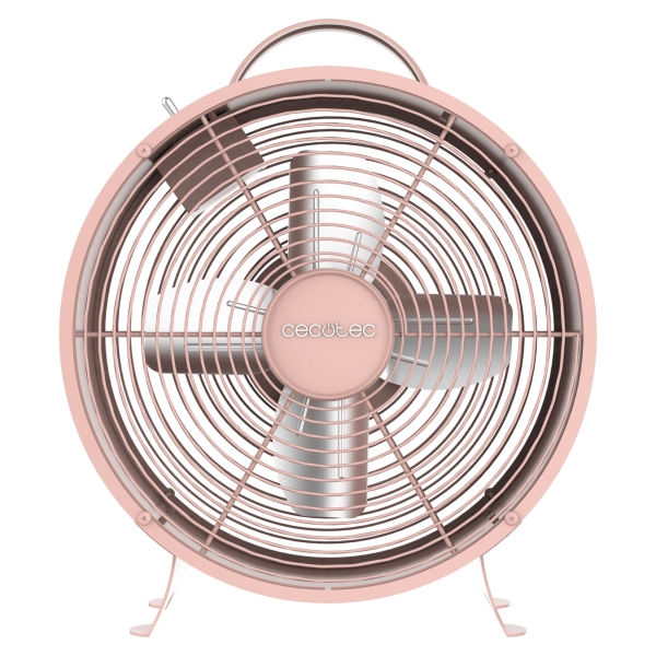 Cecotec EnergySilence 400 RetroDesk Ventilador de Sobremesa con 4 Aspas - 25W - Diametro de 20cm - 2 Velocidades - Elegante y Minimalista - Uso Sencillo e Intuitivo - Rejilla Protectora - Color Rosa