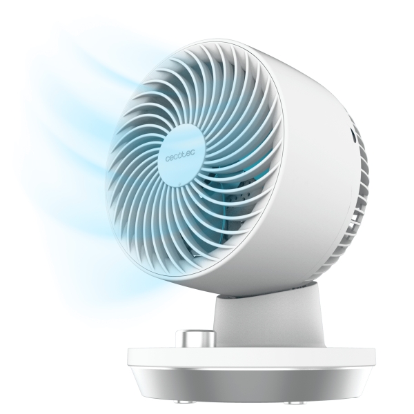 Cecotec EnergySilence 800 Cyclone Desk Ventilador de Sobremesa - Potencia de 45W - Diametro de 8\" - 3 Velocidades - Oscilacion 60º - Inclinacion 90º - Uso Sencillo - Color Blanco