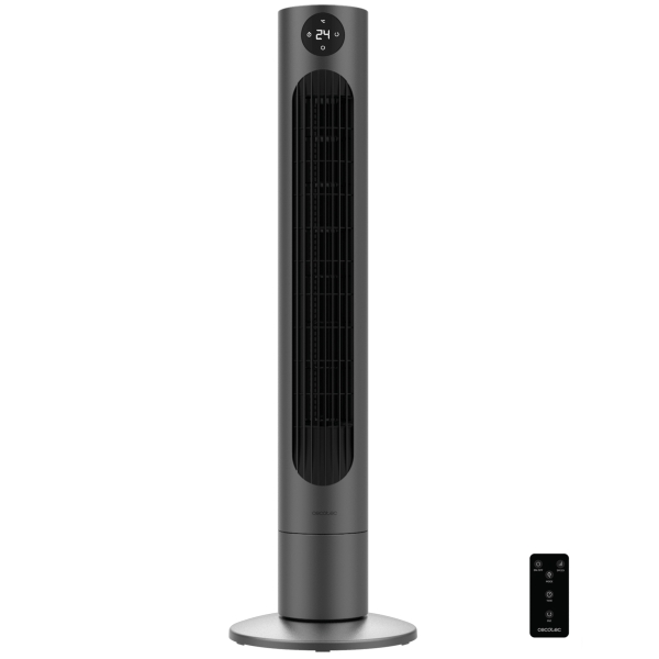 Cecotec EnergySilence 800 Skyline Smart Ventilador de Torre de 36\" de Altura - 60W - Control Tactil - Temporizador - Oscilacion 60º - Pantalla LED - Asa de Transporte - Color Negro y Gris