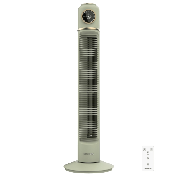 Cecotec EnergySilence 1090 Skyline Retro Smart Ventilador de Torre de 32\" de Altura - 40W - Mando a Distancia - Pantalla LED - Panel Tactil - 3 Velocidades - Oscilacion de 72º - Color Menta