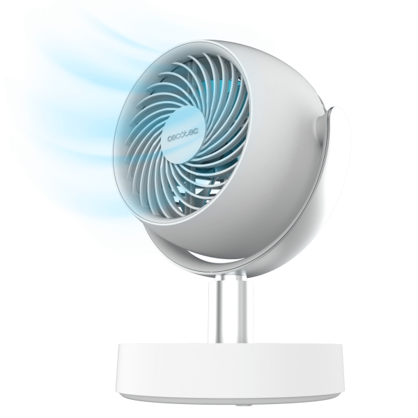 Cecotec EnergySilence 800 Cyclone Desk Portable Ventilador de Sobremesa Inalabrico - 10W - Diametro de 6\" - Bateria de 4000mAh - 5 Velocidades - Oscilacion 60º - Inclinacion 90º - Color Blanco