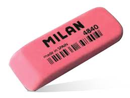 Milan 4840 Goma de Borrar Biselada Flexible - Miga de Pan - Caucho Sintetico - Color Rosa
