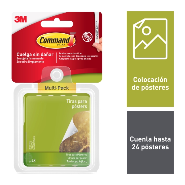 Command Tiras Adhesivas para Posteres - Color Gris