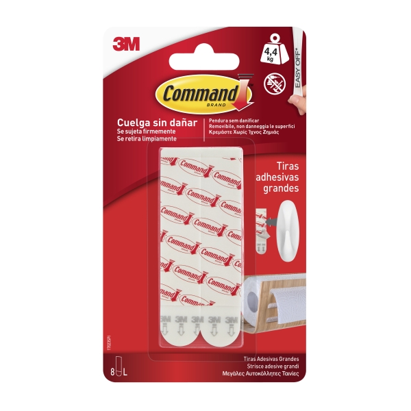 Command Tiras Adhesivas de Repuesto - Formato L - Soporta hasta 4.4kg - Color Blanco Command Tiras Adhesivas de Repuesto - Formato L - Soporta hasta 4.4kg - Color Blanco