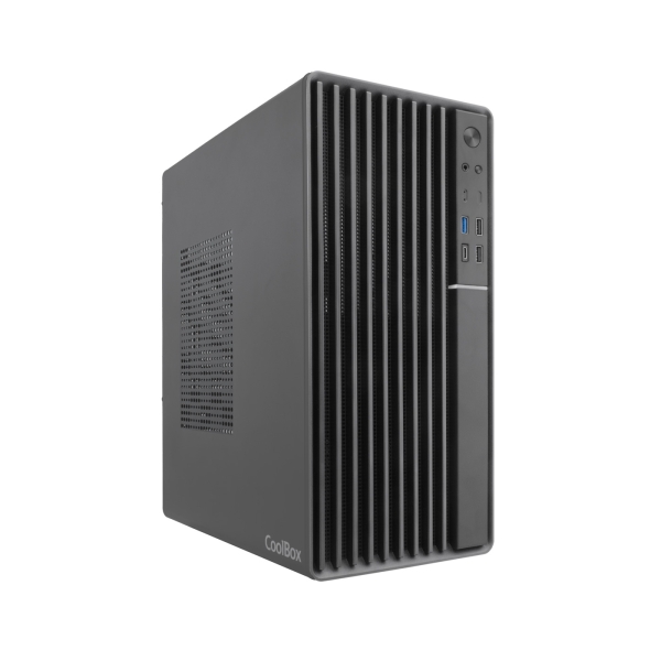 Coolbox M840 Caja Torre MicroATX - Tamaño Disco Soportado 3.5\", 2.5\" - USB-A 2.0, USB-A 3.2 Gen1, USB-C 3.2 Gen1 y Audio HD - Color Negro